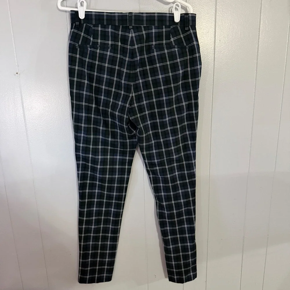 ASOS DESIGN Plaid Trousers Mens‎ 32x32 Navy Green Tartan Skinny Smart Pants